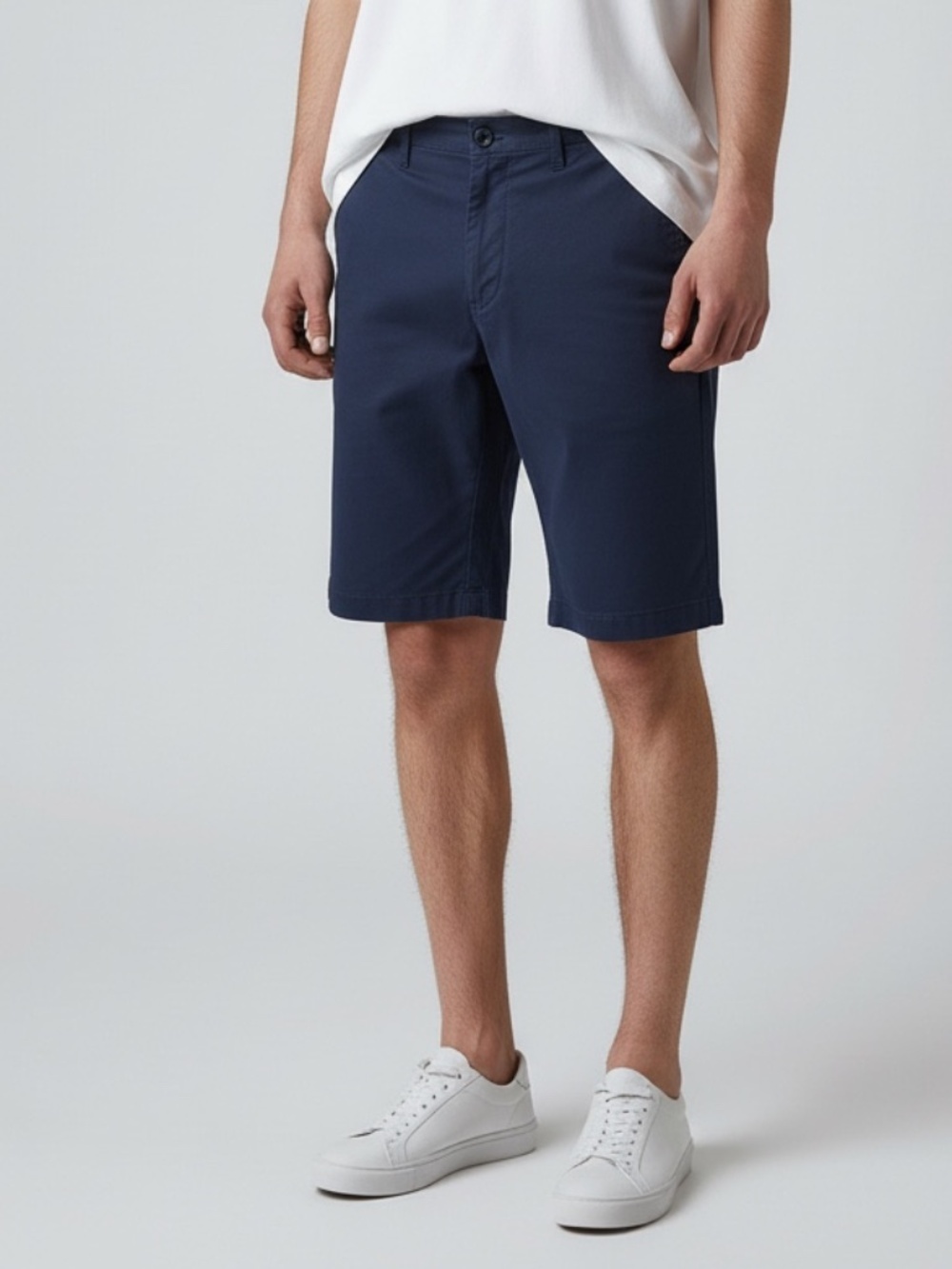 Nautica Men's The Deck Short Navy Blue Classic Fit Flat Front Chino Shorts Sz 36